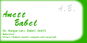 anett babel business card